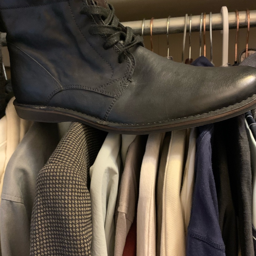 John Varvatos Black Leather Boots NWOT 11.5 - Picture 7 of 9